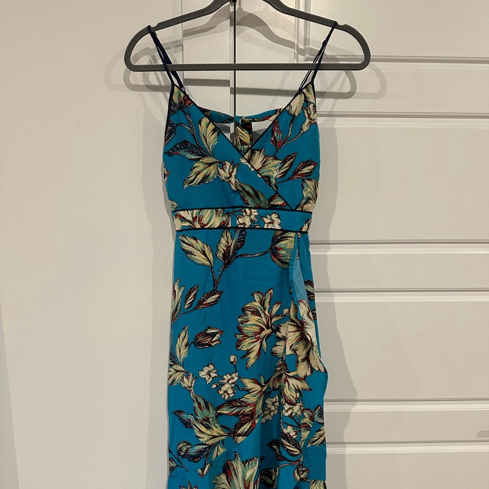Blue Floral Midi Dress